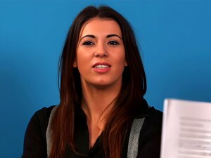 Mistress laughs at wanker. Clothed mistress laughs at naked masturbating wanker