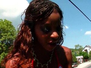 African tempting slut flashing her sexy  outdoor