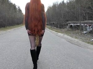 Experience The Thrill Of A Seductive Spring Walk As A Fiery Redhead Indulges In Public Pleasures. Her Long, Perfect Hair Cascades Over Her Body, Tempting You To Join Her In Outdoor Ecstasy. Watch As She Explores New Boundaries With A Tantalizing Toy. Porn