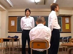 Cute asian girl gets down and gives teacher a steamy blowjob