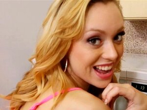 Red Dressed Horny Babe Lucy Tyler Loves To Ride On Cock