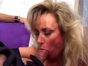 Sexy blonde mature smokes and sucks cock. Beautiful blonde mom smokes and sucks huge cock