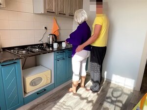 Monstrous butt, light-haired mature got down on her knees and had rectal hump frm behind