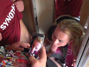 Get Ready For The Ultimate Gangbang Party On A Crowded Train! Watch As A Horny Czech Blonde Gets Passed Around And Ravished By Multiple Guys In The Bathroom. This Amateur Orgy Is Not For The Faint-hearted. Are You Crazy Enough To Ride This Train? Porn