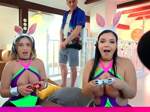 Get Inside The Game With Two Big-tit, Big-assed Gamer Girls Who Let You Play With More Than Just Their Controls. Watch Them Take A Thick Cock In Mff Threesome While Squirting And Screaming In Orgasmic Ecstasy. Don't Miss The Hot And Fun Creampie Action! Porn