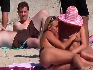 Amazing tanned babes on the beach